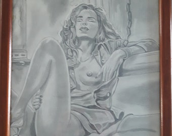 Pencil drawing of a woman