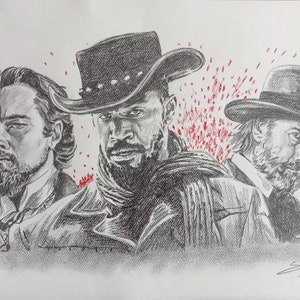 Drawing of the film Django made in pencils