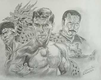 Illustration du film Bloodsport réalisé aux crayons