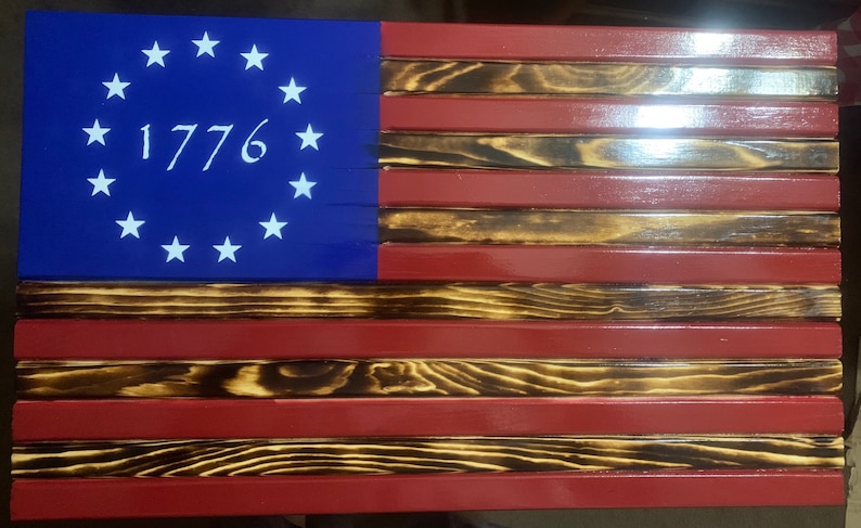 Rustic 1776 Wooden Flag, Colonial Wall Decor - Etsy