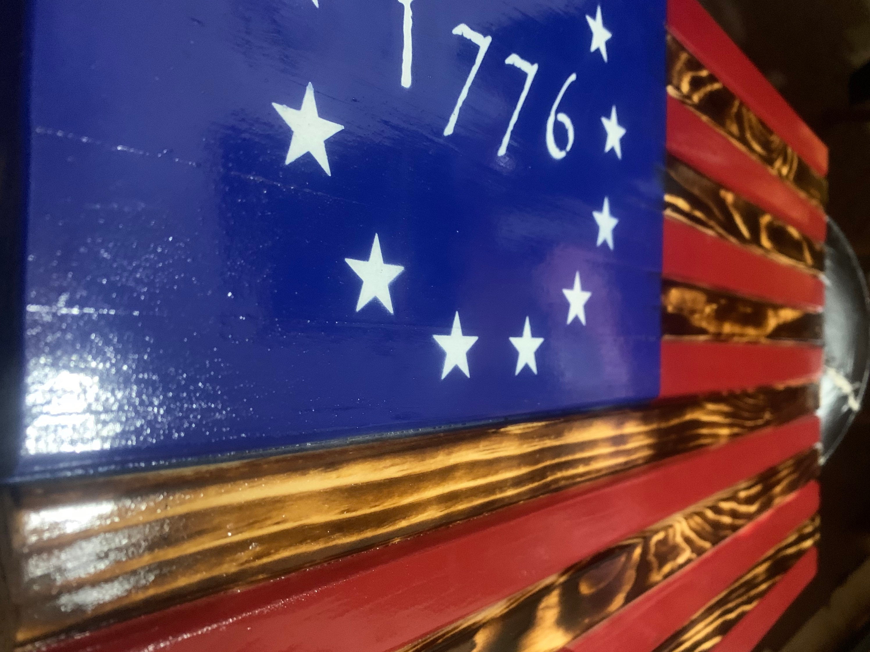 Rustic 1776 Wooden Flag, Colonial Wall Decor - Etsy