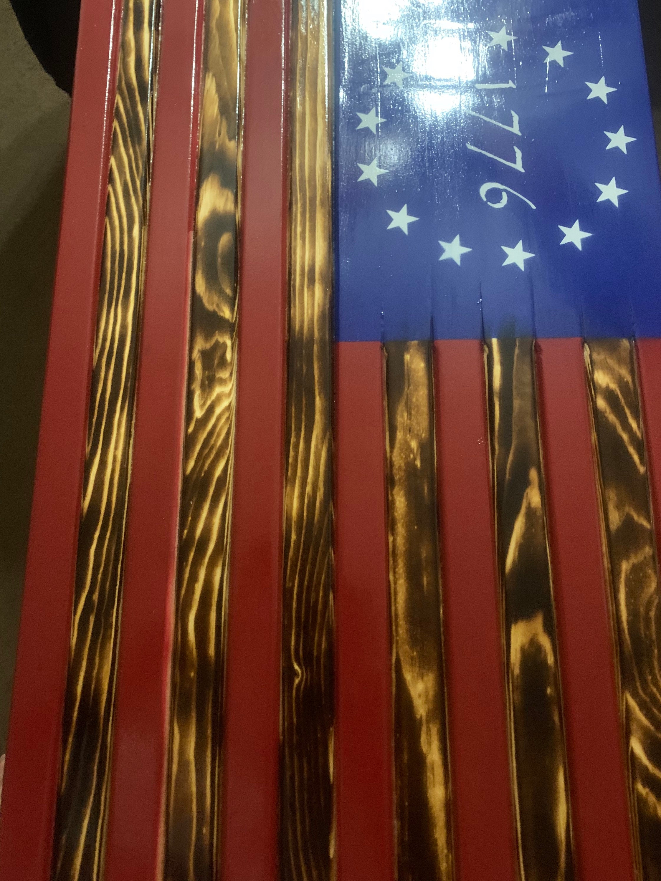 Rustic 1776 Wooden Flag, Colonial Wall Decor - Etsy