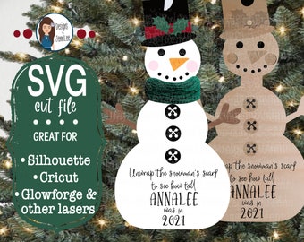 Download Snowman Ornament Svg Etsy