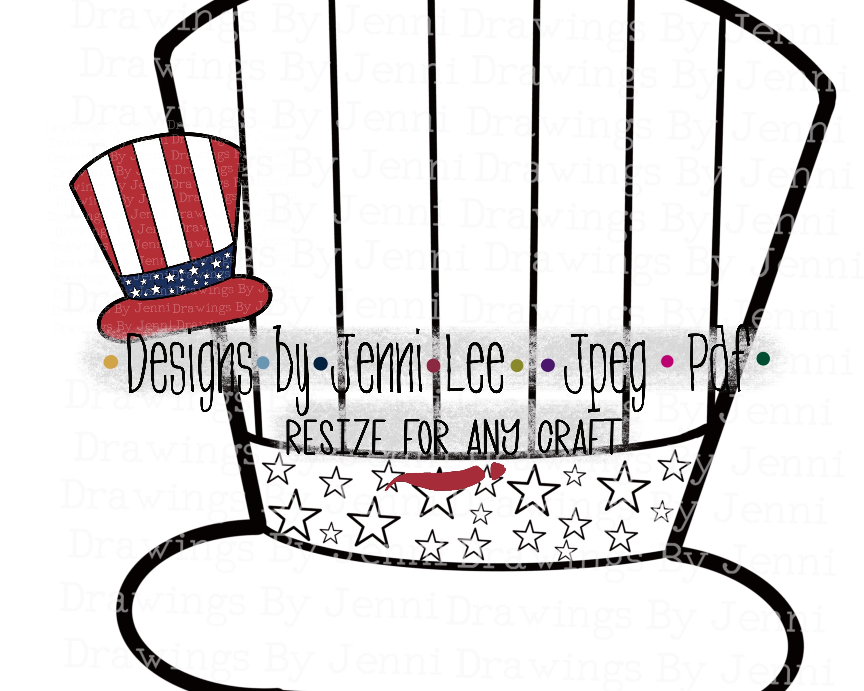 Uncle Sam Door Hanger Template Uncle Sam Hat Template Digital | Etsy