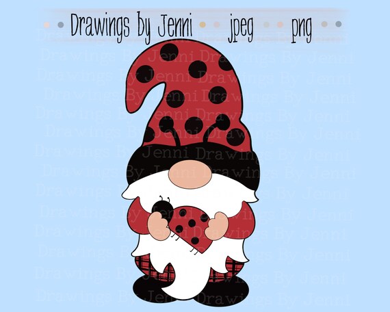 Download Ladybug Gnome Graphic Instant Download Sublimation Gnome Etsy