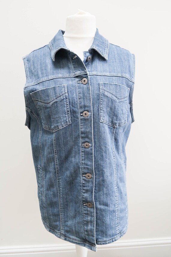 vintage denim waistcoat