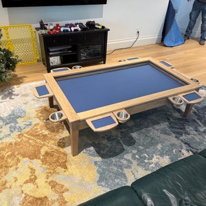 Custom Vaulted Gaming Coffee Table: Magnetic Rails, Removable Top