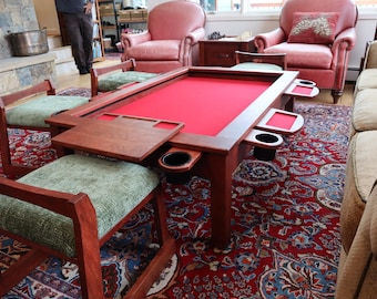 Custom Vaulted Gaming Coffee Table: Magnetic Rails, Removable Top