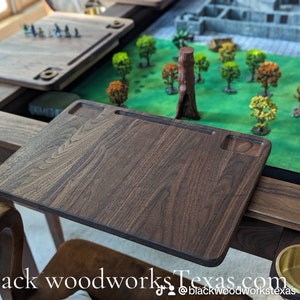 Custom Vaulted Gaming Table: Solid Wood, Magnetic Rails