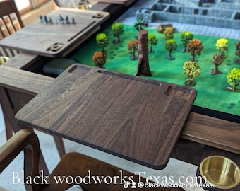 Custom Vaulted Gaming Table: Solid Wood, Magnetic Rails