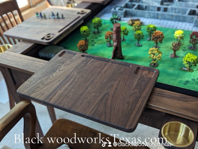 Custom Vaulted Solid Wood Gaming Table: Magnetic Rails, Removable Top ...