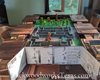 Custom Vaulted Gaming Table: Solid Wood with Magnetic Rails