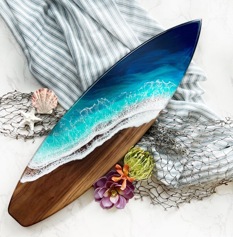 24 Hardwood Surfboards Walnut, Tropical Blu