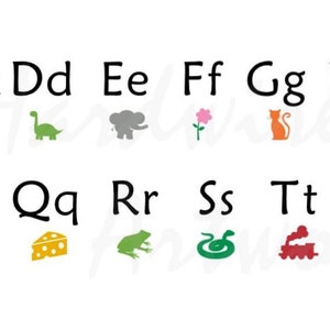 Spanish Alphabet Wall Decal - Colorful Spanish Alphabet Letter Line with Pictures - Educational Kids Wall Stickers -