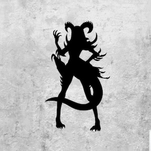 Demon Wall Decal -  Customize Your Size and Color! - Devil Silhouette Wall Sticker - Gothic, Devil Art - Demon 22