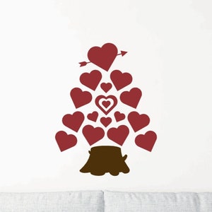 Valentine&#39;s Tree Decal Sticker - Large Valentines Hearts Wall and Window Decoration - Perfect for Retail Window Displays! - Unique Decor