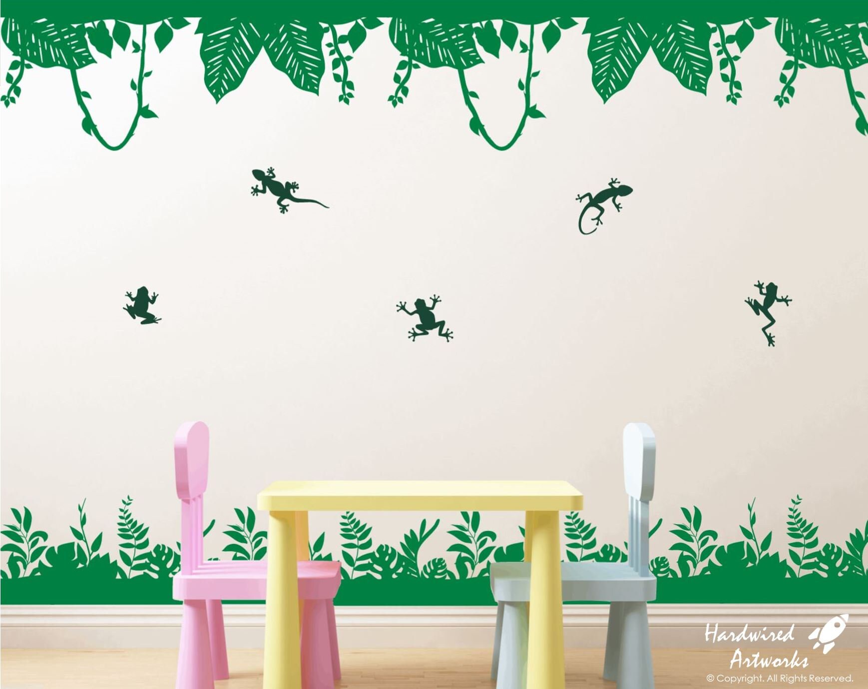 Rainforest Wall Decal Jungle Canopy Ferns Forest Foliage Etsy Singapore