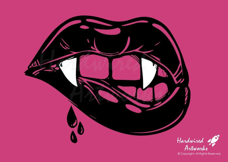 Vampire Lips Decal Customize Size and Color Removable Wall Etsy