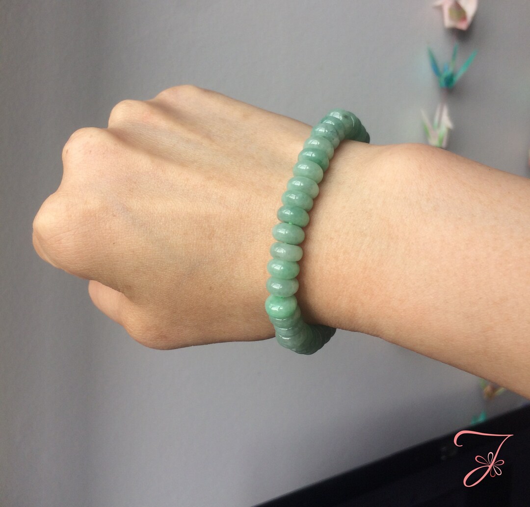 Bracelet En Jadéite 120 Carats – Neuf Avec étiquettes, Extensible, 18 Cm
