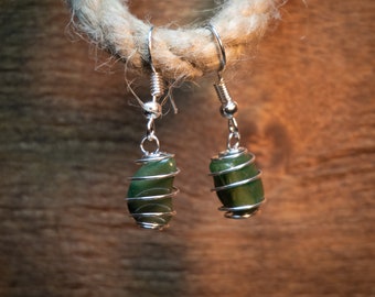 Aventurine Earrings (Silver)