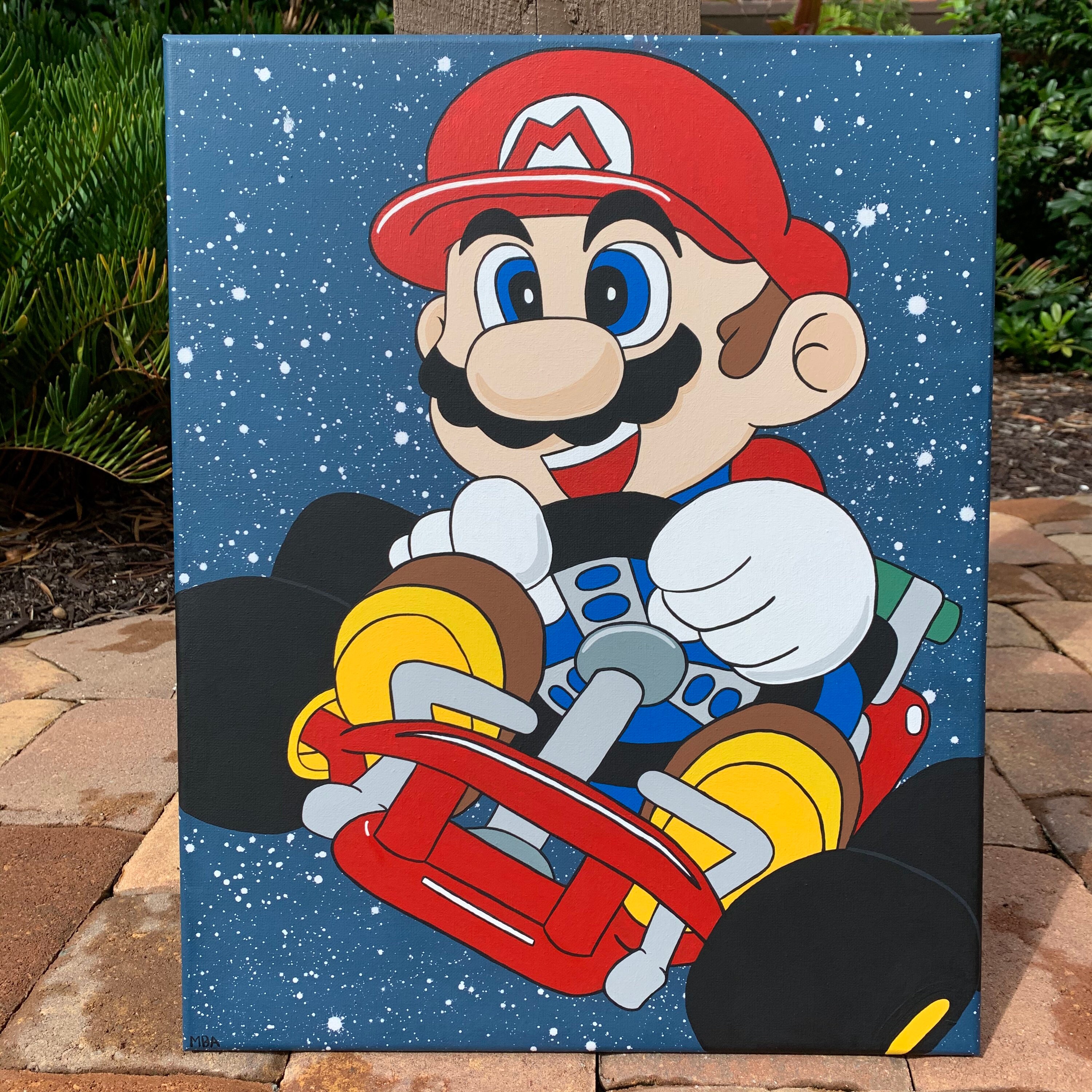 16x20 Super Mario Kart Custom Acrylic Painting | Etsy