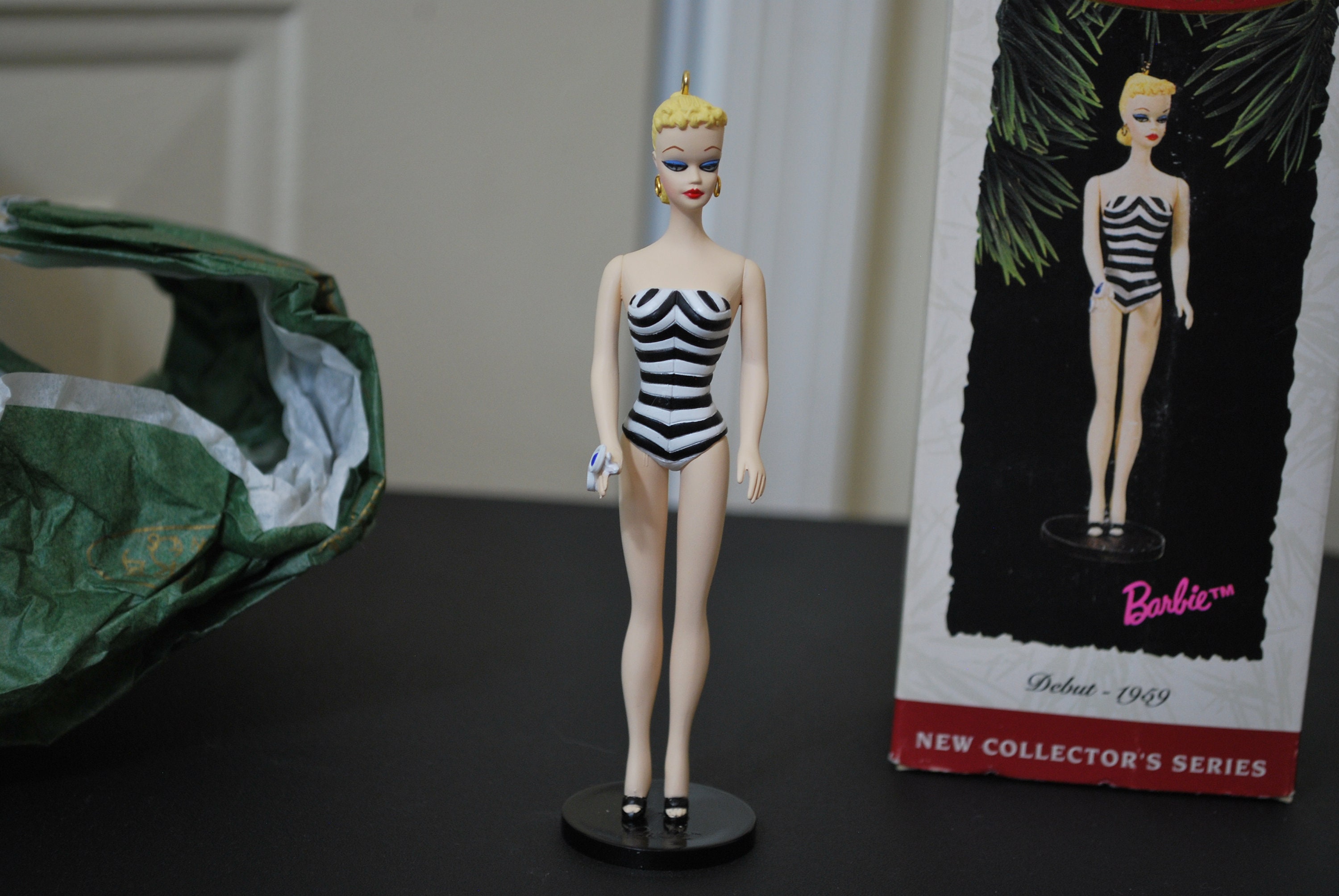 1994 Barbie Collection Hallmark Keepsake Ornament Barbie Debut 1959 Number 1 - New in Box 1 " X 4" NICE!!