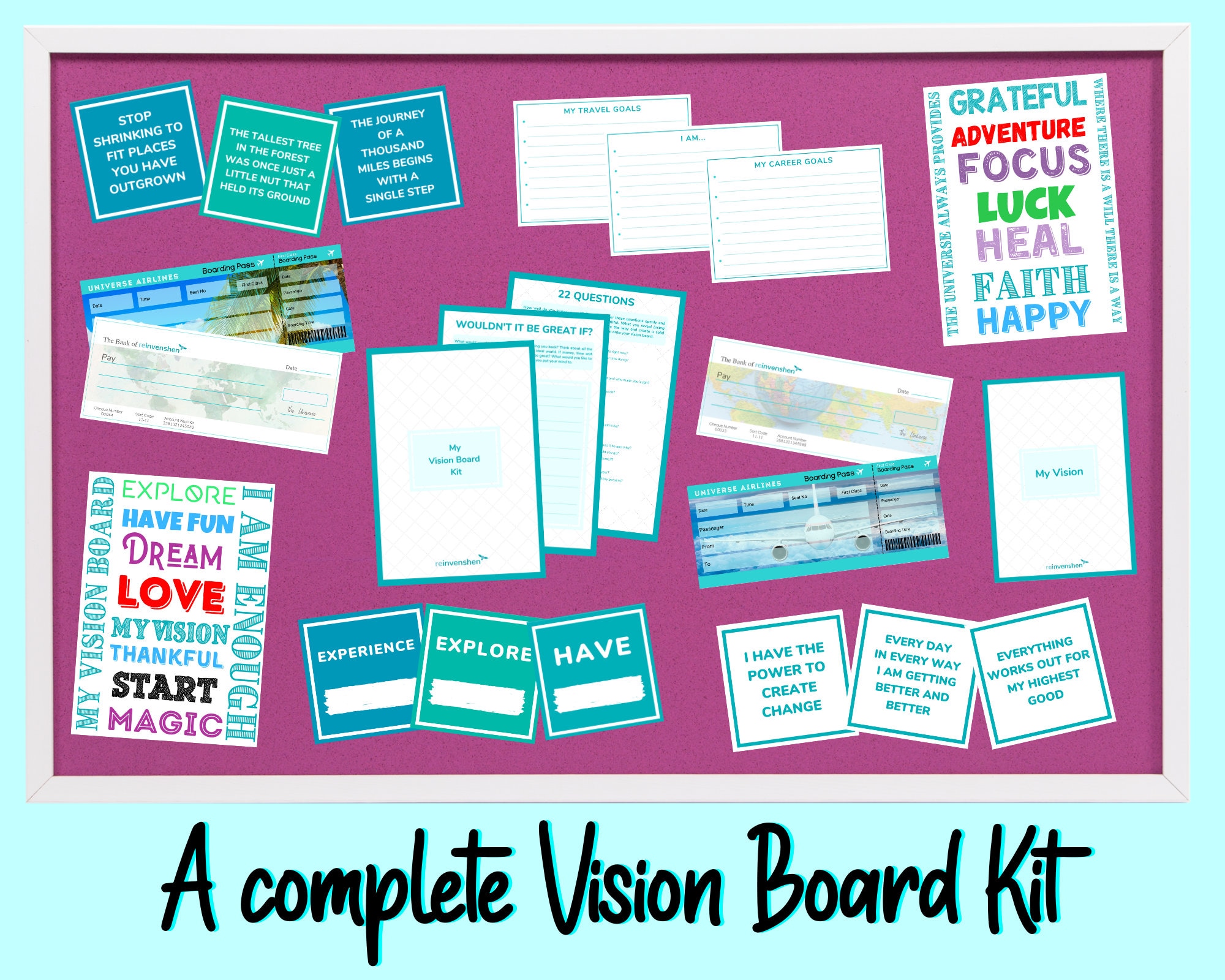 Law of attraction Vision Board Kit Positive gift box for her Etsy