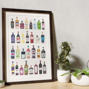 Vermouth Bottle Watercolour Art Print / A3 A4 / Watercolour Illustration / Martini Bottles / Aperitif / Gifts for cocktail lovers
