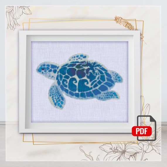 Turtle cross stitch pattern Cross Stitch Kits Cross Stitch Etsy