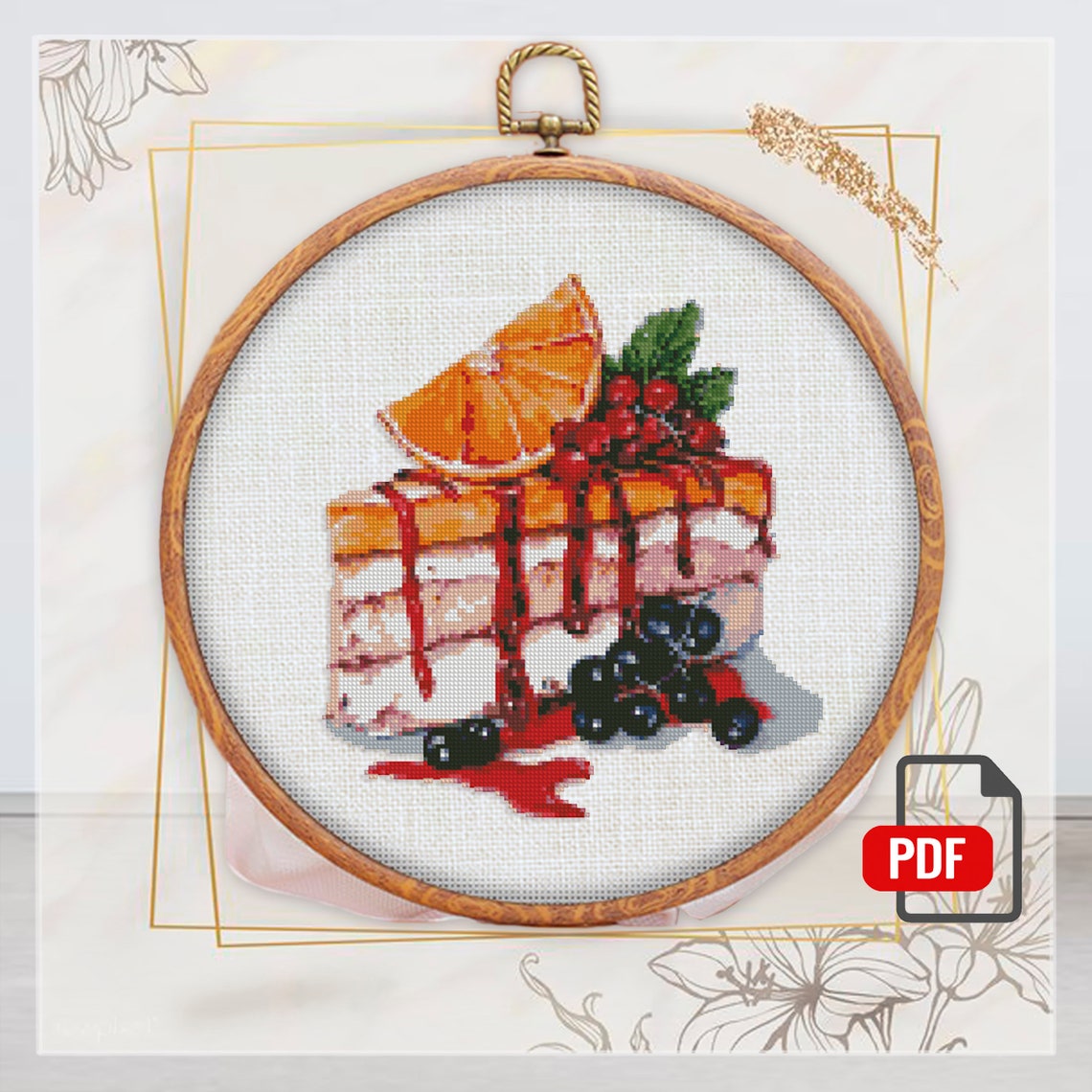 Pie cross stitch pattern Cross Stitch Kits Cross Stitch | Etsy