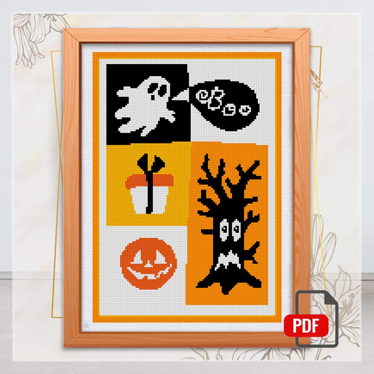 Halloween Cross Stitch Pattern Cross Stitch Kits Cross | Etsy