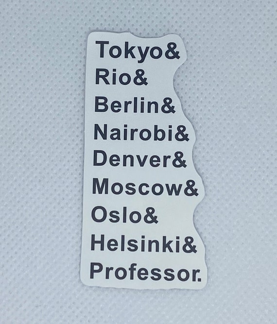 Money Heist Character Names Vinyl Sticker/ Decal Etsy