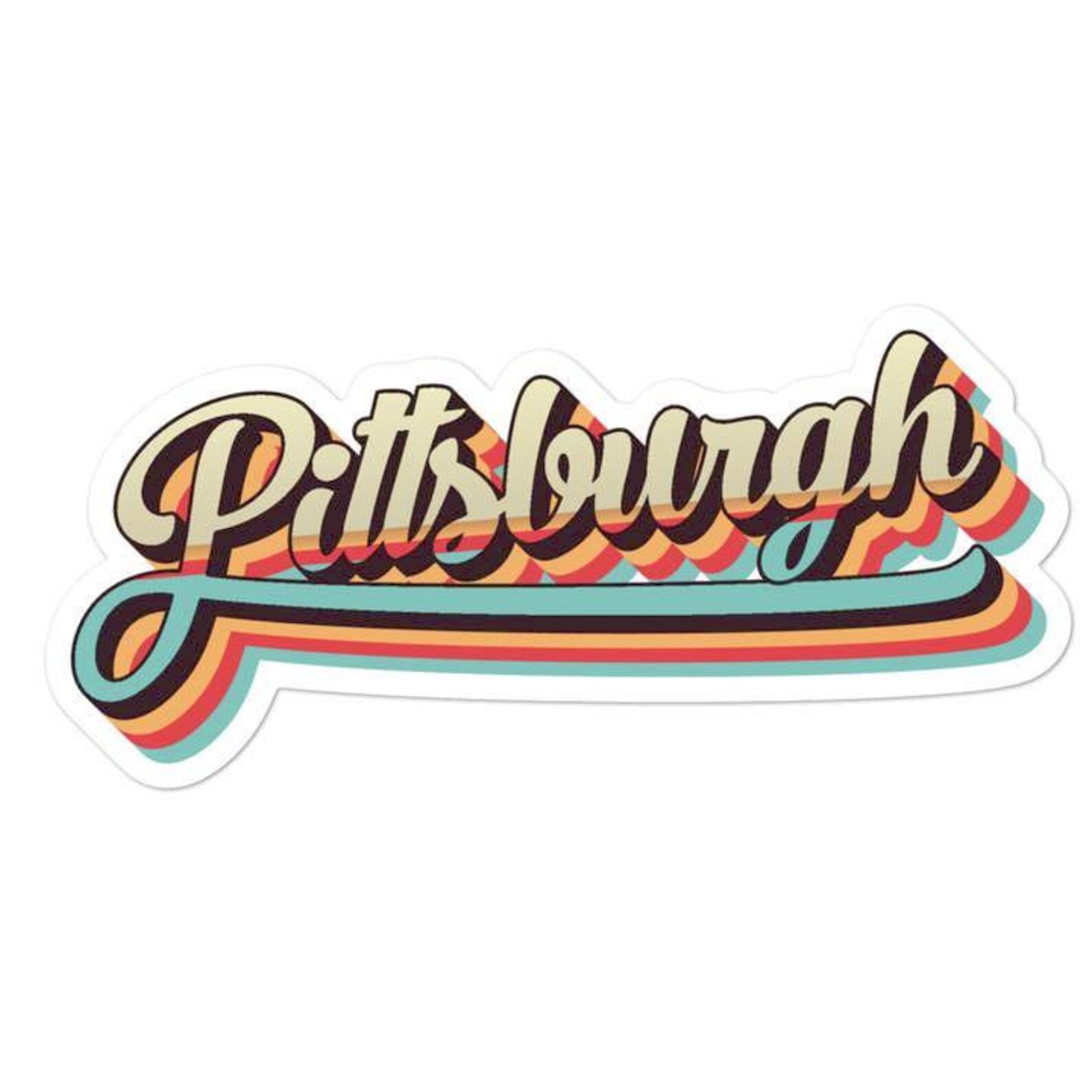 Retro Pittsburgh Sticker Etsy