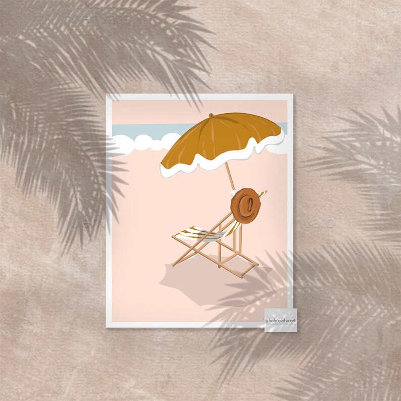 Modern Art Home Decor Heaven on the Beach Illustration Print Fine Art Giclee Print Minimal Wall Art Print Portrait Art Print