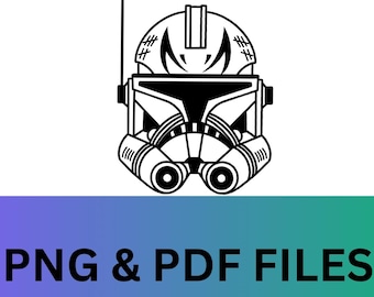 Captain Rex Clone Trooper Helmet: Star Wars Cutting File (PNG, PDF)