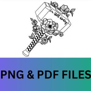 Fichiers png Mjolnir Thor, Ragnarok, couper fichier pour Cricut, téléchargement numérique, téléchargement immédiat, fichiers vectoriels imprimables, Avengers, Silhouette