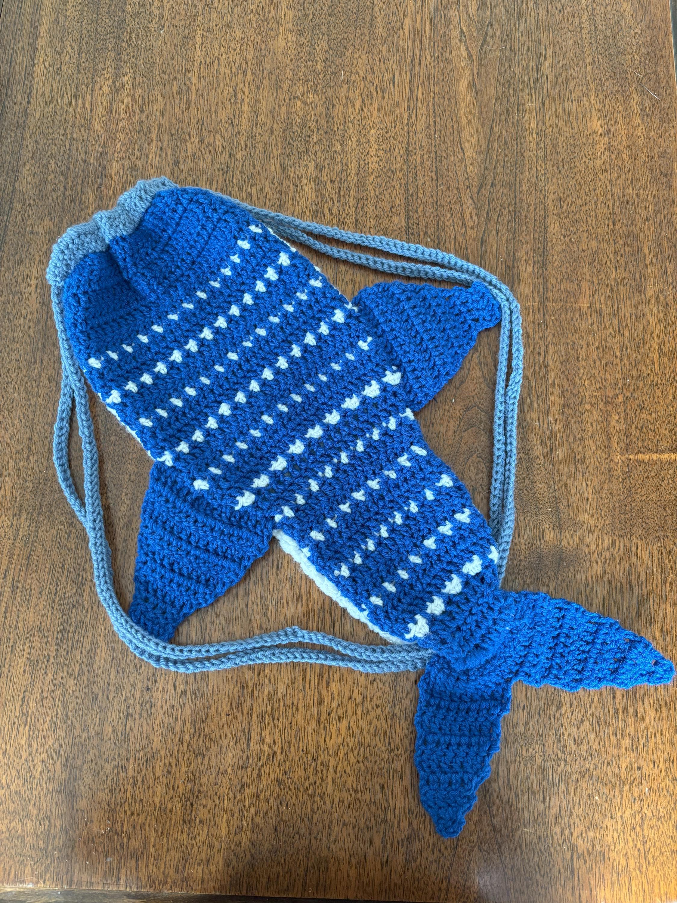 Crochet Fish Drawstring Bag - Etsy