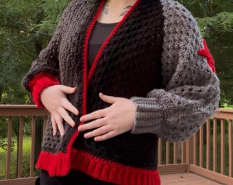 Winter Soldier Crochet Cardigan Pattern: Superhero Hexagon Design (PDF Pattern)