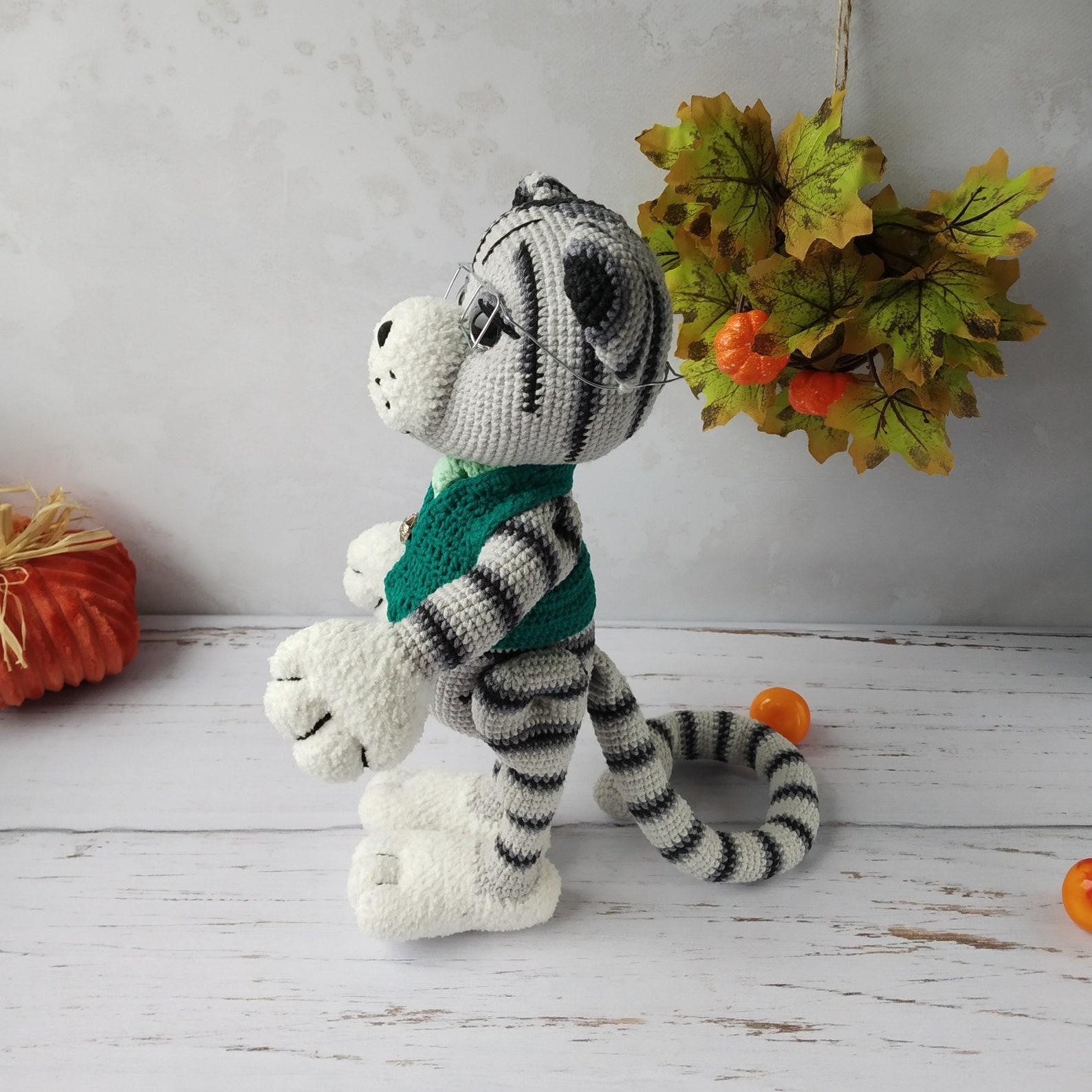 White STUFFED TIGER FIGURINE siberian tiger doll soft Etsy