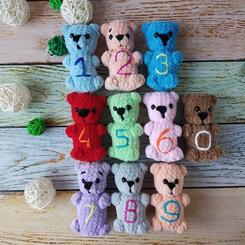 Number Matching Plush Bear Toys Set for Toddler. Montessori Etsy