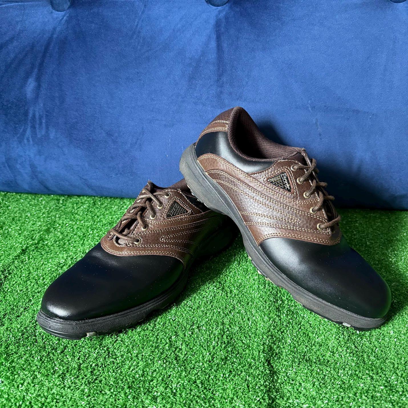 Etonic Leather Golf Shoes Men’s 8.5N White Brown Spiked Narrow Classic Etonic Golf Shoes for Men 8.5 US Shoe for sale | eBay main image 2