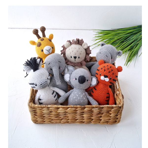 Safari stuffed animal baby toys, Gifts for 1 year old, Jungle baby shower gift