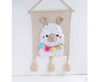 Llama nursery wall hanging, Llama baby wall art, Mexican baby shower gift