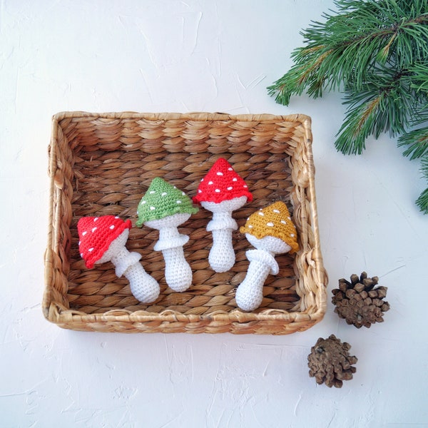 Mushroom baby first toy, Woodland baby shower gift idea, Toadstool nursery decor, Mushroom baby welcome gift