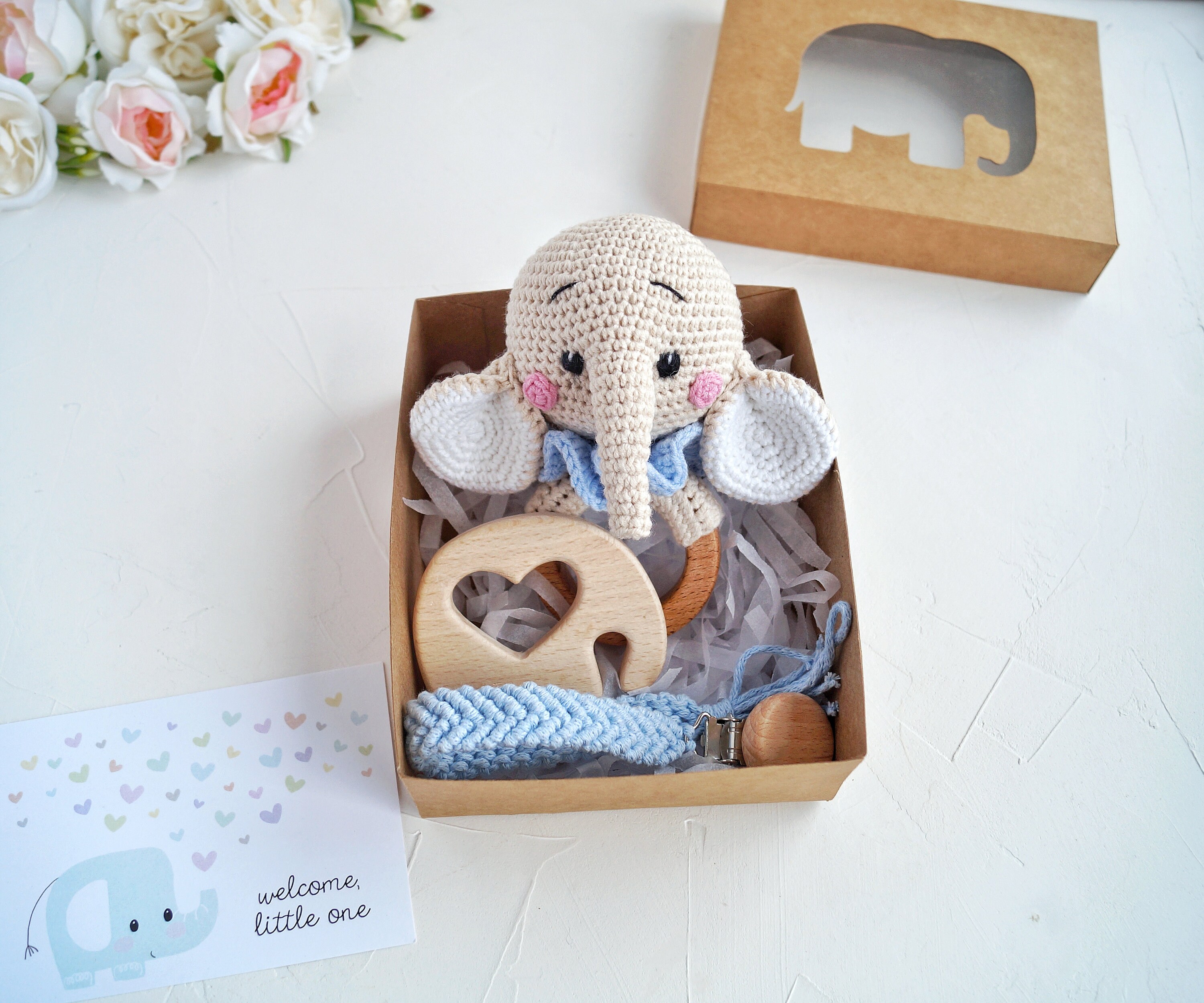 Elephant Baby Boy Gift Box for First Time Mom, Its a Boy Pregnancy Gift ...