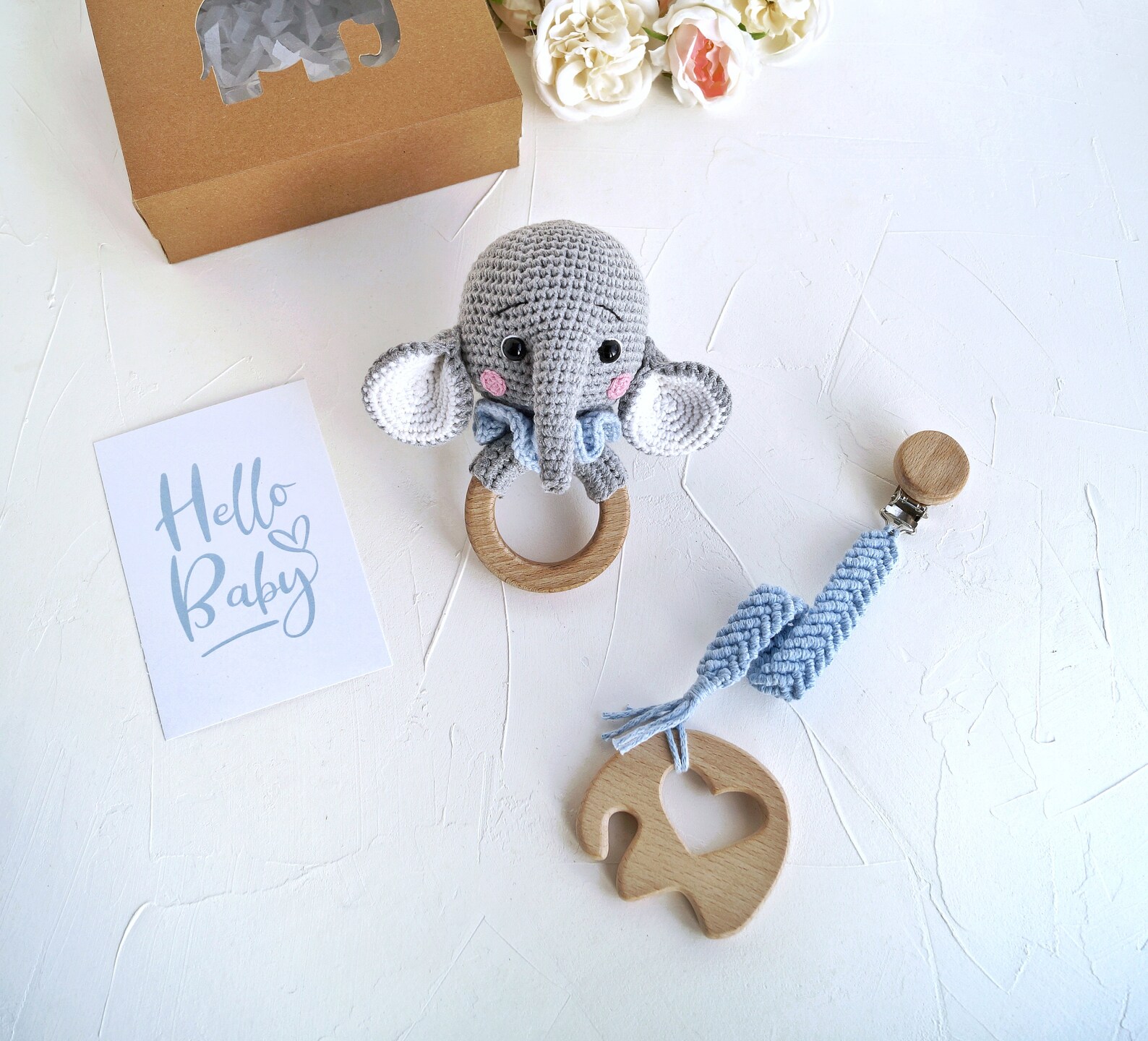 Elephant baby boy gift set New mom gift box Elephant baby Etsy