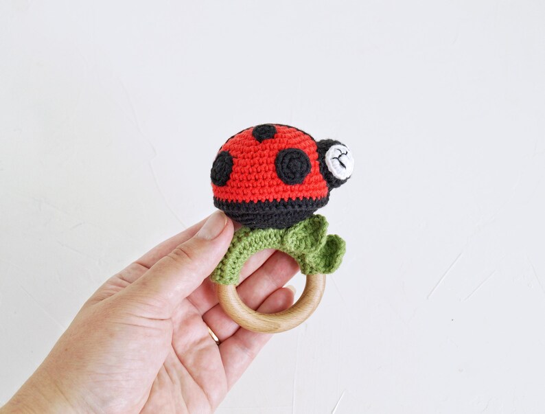 Ladybug Baby Gift Box With Ladybug Baby Rattle, Daisy Flower Rattle and ...