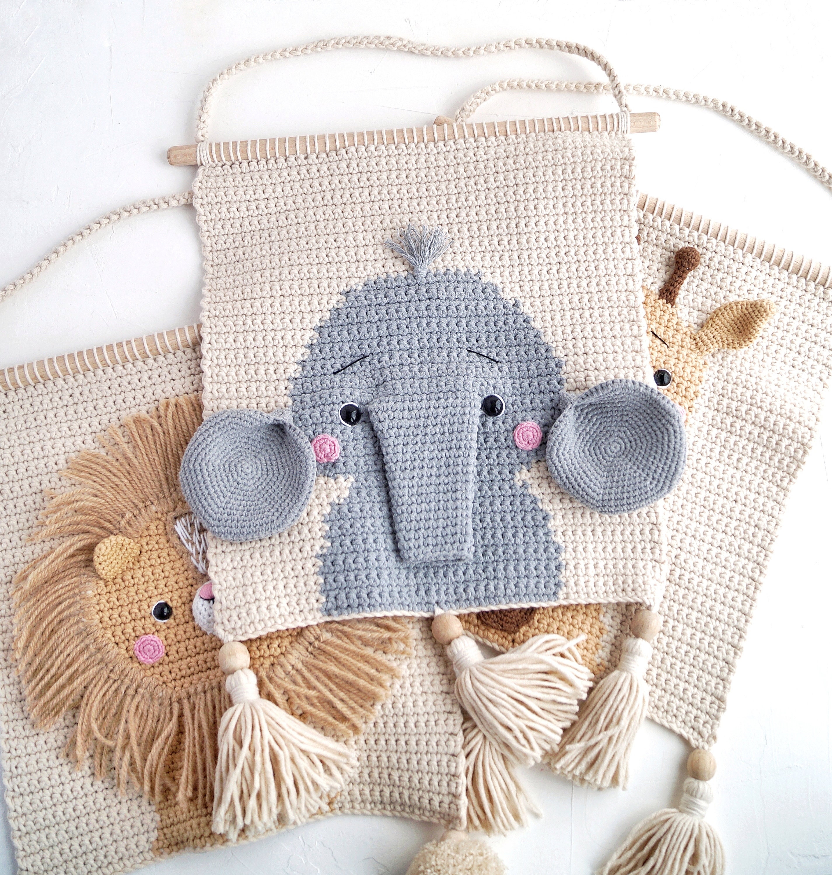 Elephant Wall Hanging for Nursery Room Safari Animal Wall Etsy UK