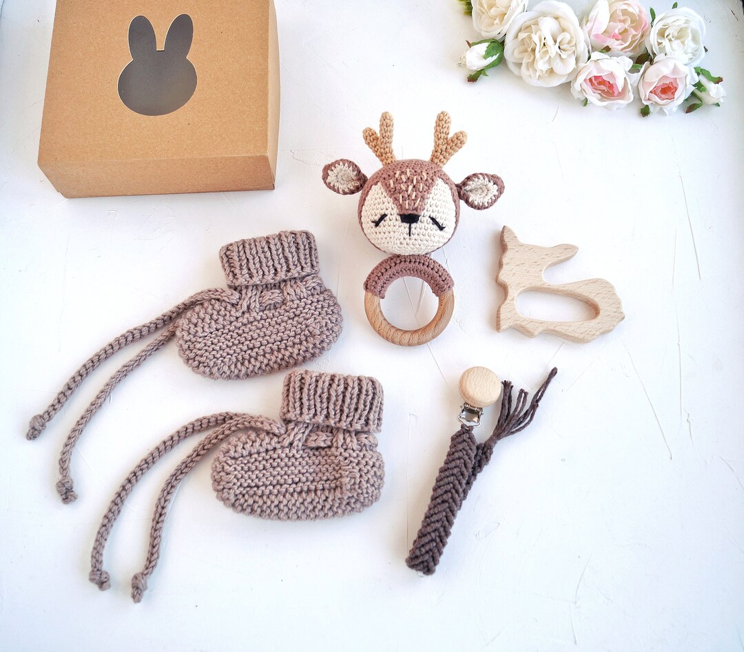 Sistra Rattle Deer Baby Gift Box for Pregnant Sister, Gender Neutral Baby Gift With ...