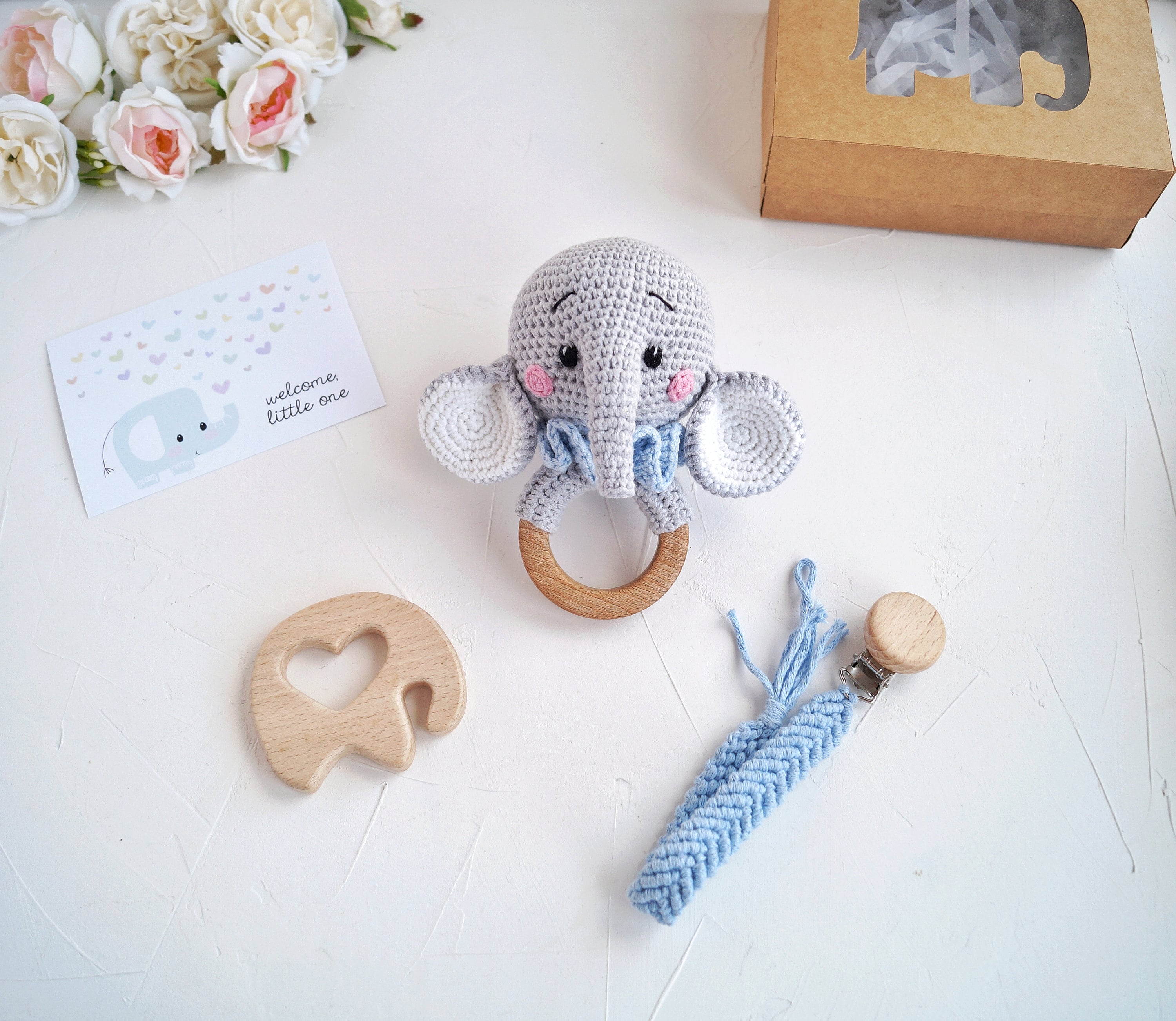 Elephant Baby Boy Gift Box for First Time Mom, Its a Boy Pregnancy Gift ...